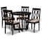 Baxton Studio Julie Sand Upholstered and Dark Brown Finished Wood 5-Piece Dining Set 172-9733-10898 - alternate 4